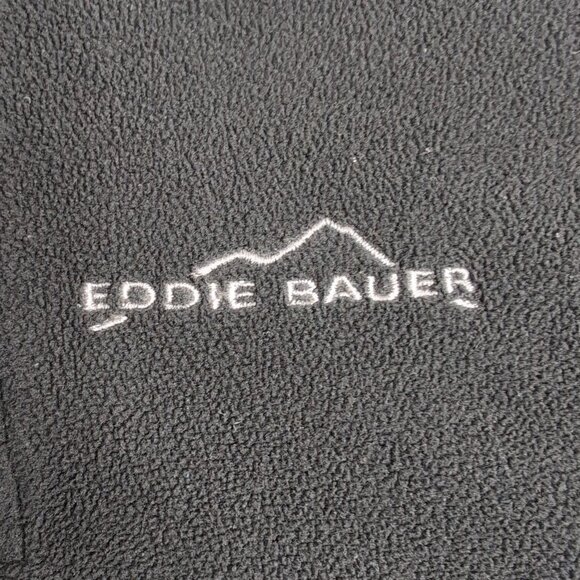 Eddie Bauer Men's Black/Grey 1/4 Zip Fleece Pullover, Size Medium - Picture 4 of 7